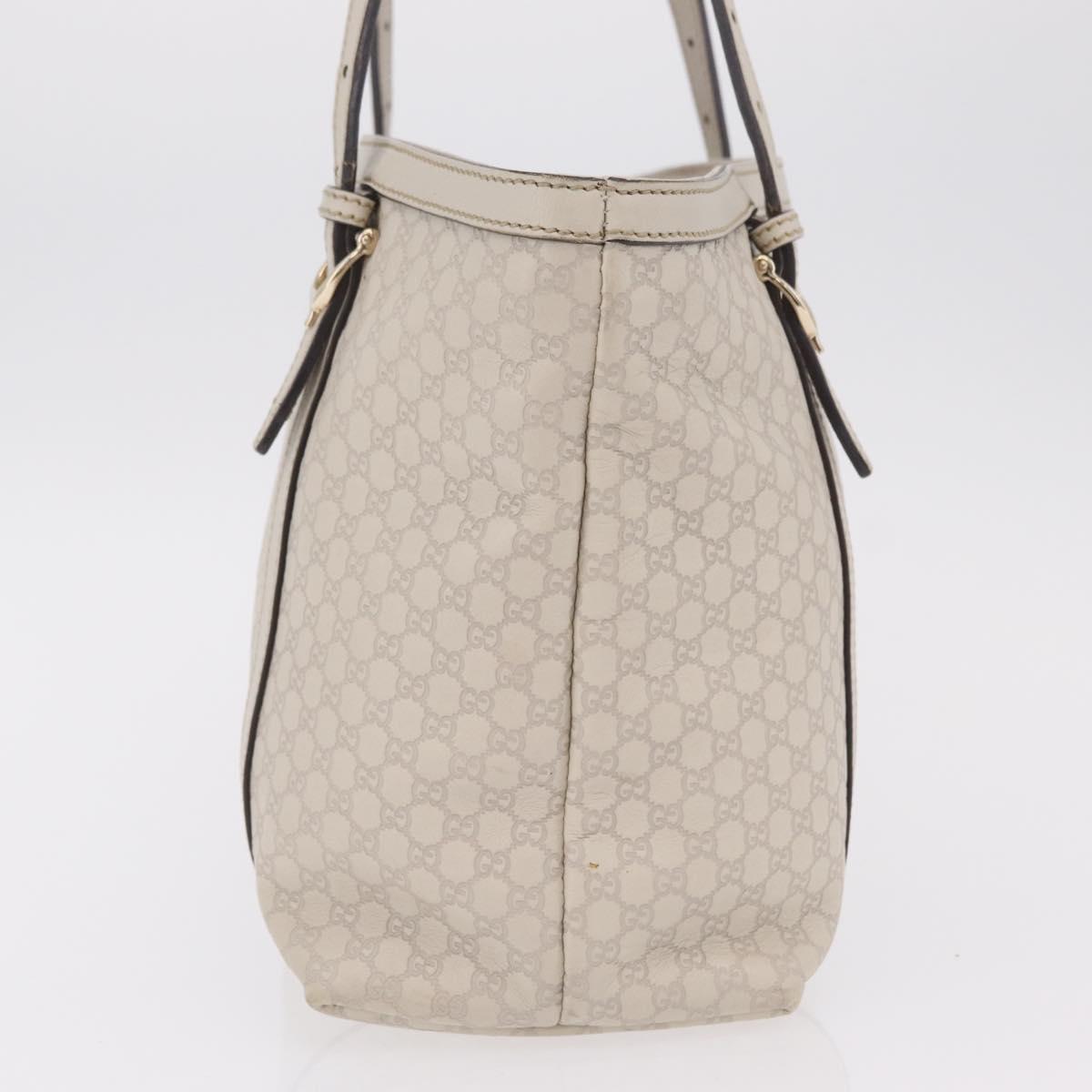 GUCCI Micro Guccissima Tote Bag Leather Ivory Gold Tone 336776 Auth 208163V