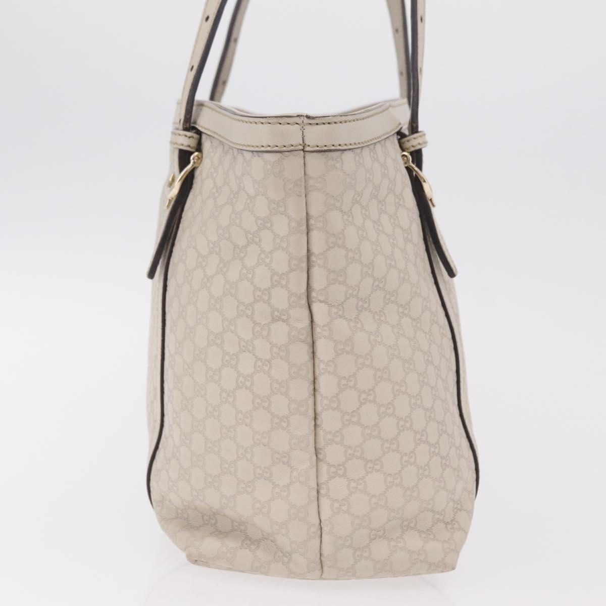 GUCCI Micro Guccissima Tote Bag Leather Ivory Gold Tone 336776 Auth 208163V