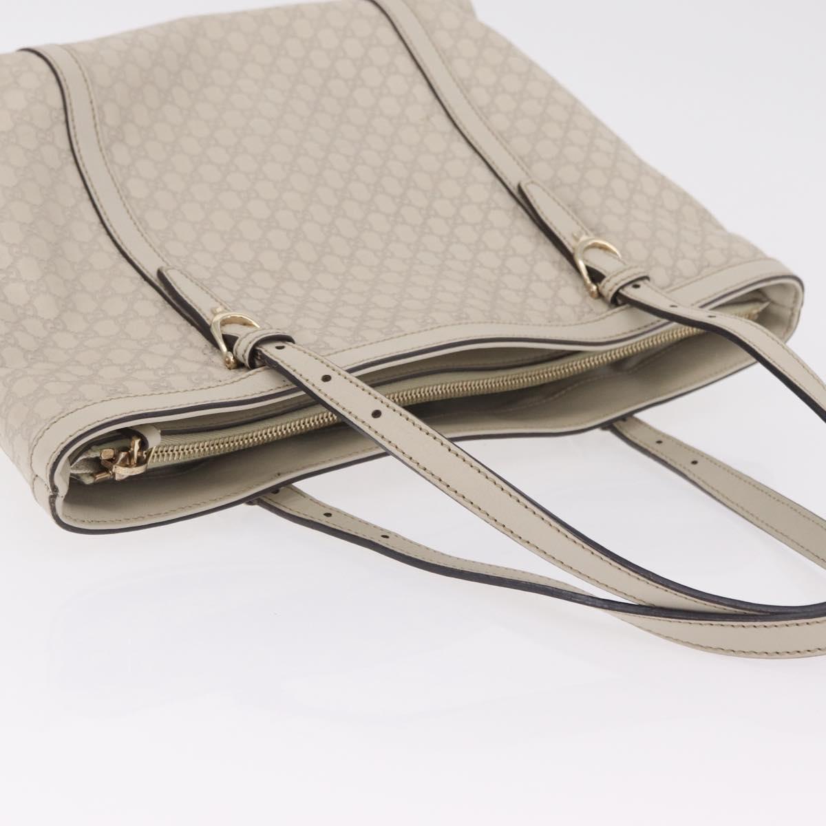 GUCCI Micro Guccissima Tote Bag Leather Ivory Gold Tone 336776 Auth 208163V