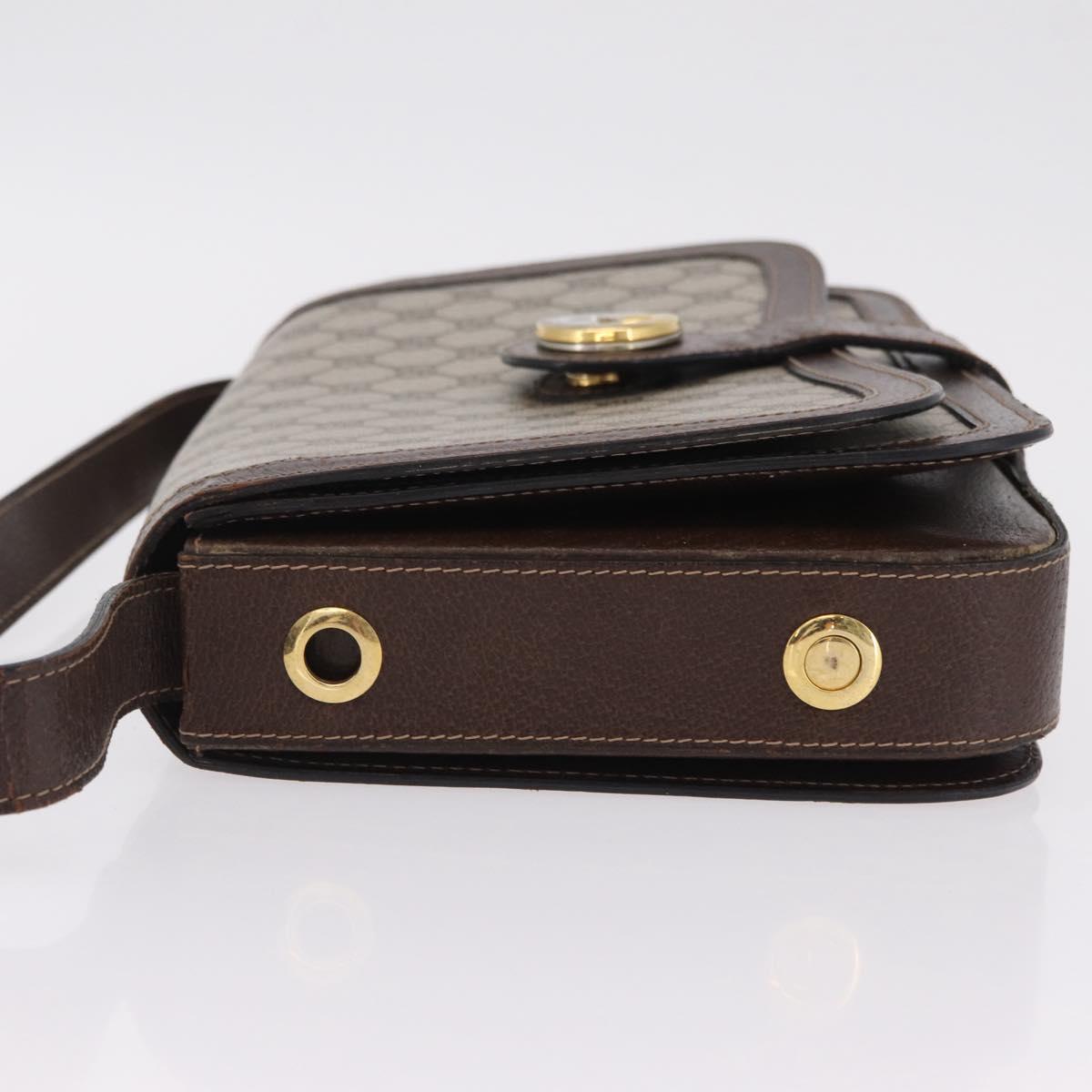 GUCCI GG Supreme Shoulder Bag PVC Beige Gold Tone Auth 208164