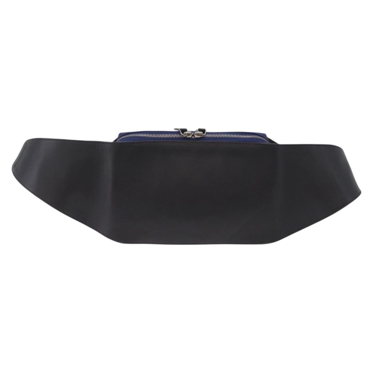 Balenciaga Body Bag Canvas Blue Silver 433625 Auth 208167V