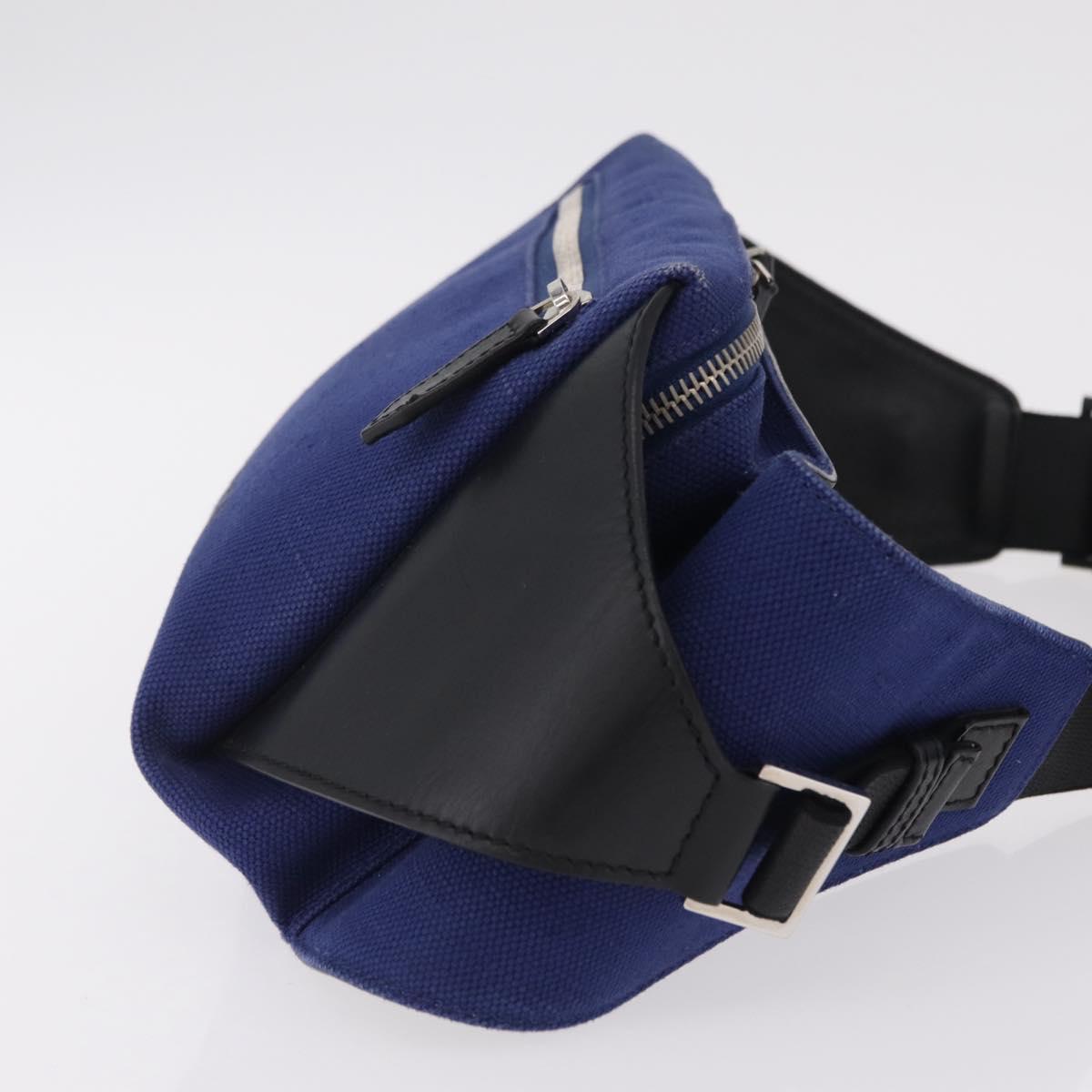 Balenciaga Body Bag Canvas Blue Silver 433625 Auth 208167V