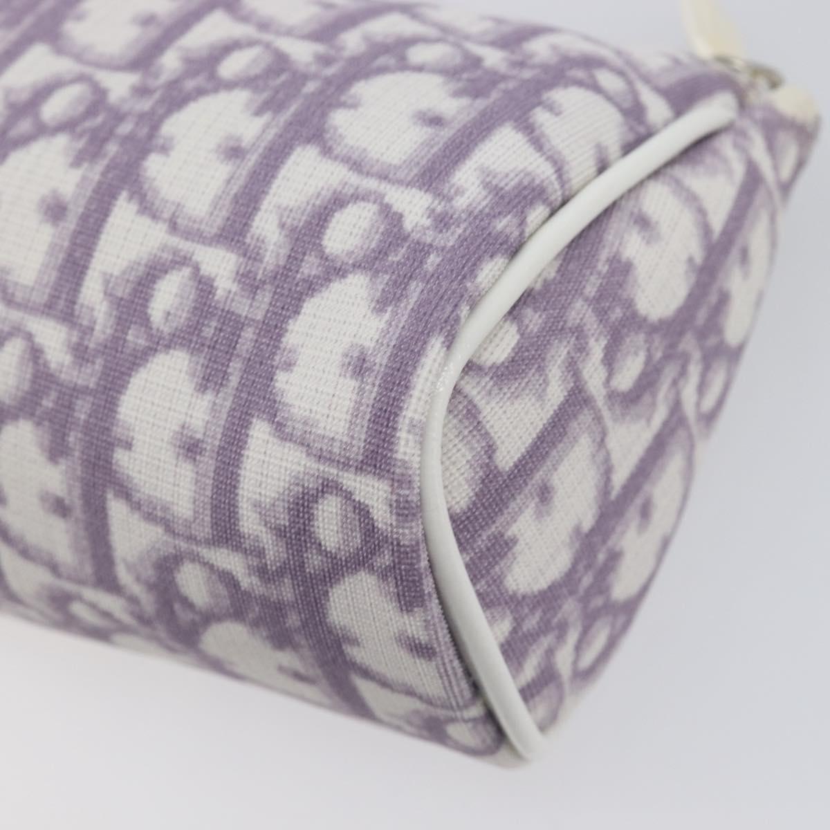 Christian Dior Trotter Pouch PVC Purple Silver Auth 208174