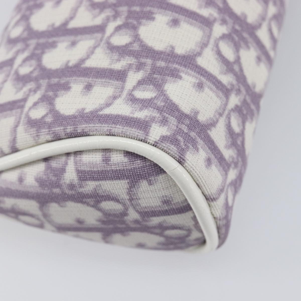 Christian Dior Trotter Pouch PVC Purple Silver Auth 208174