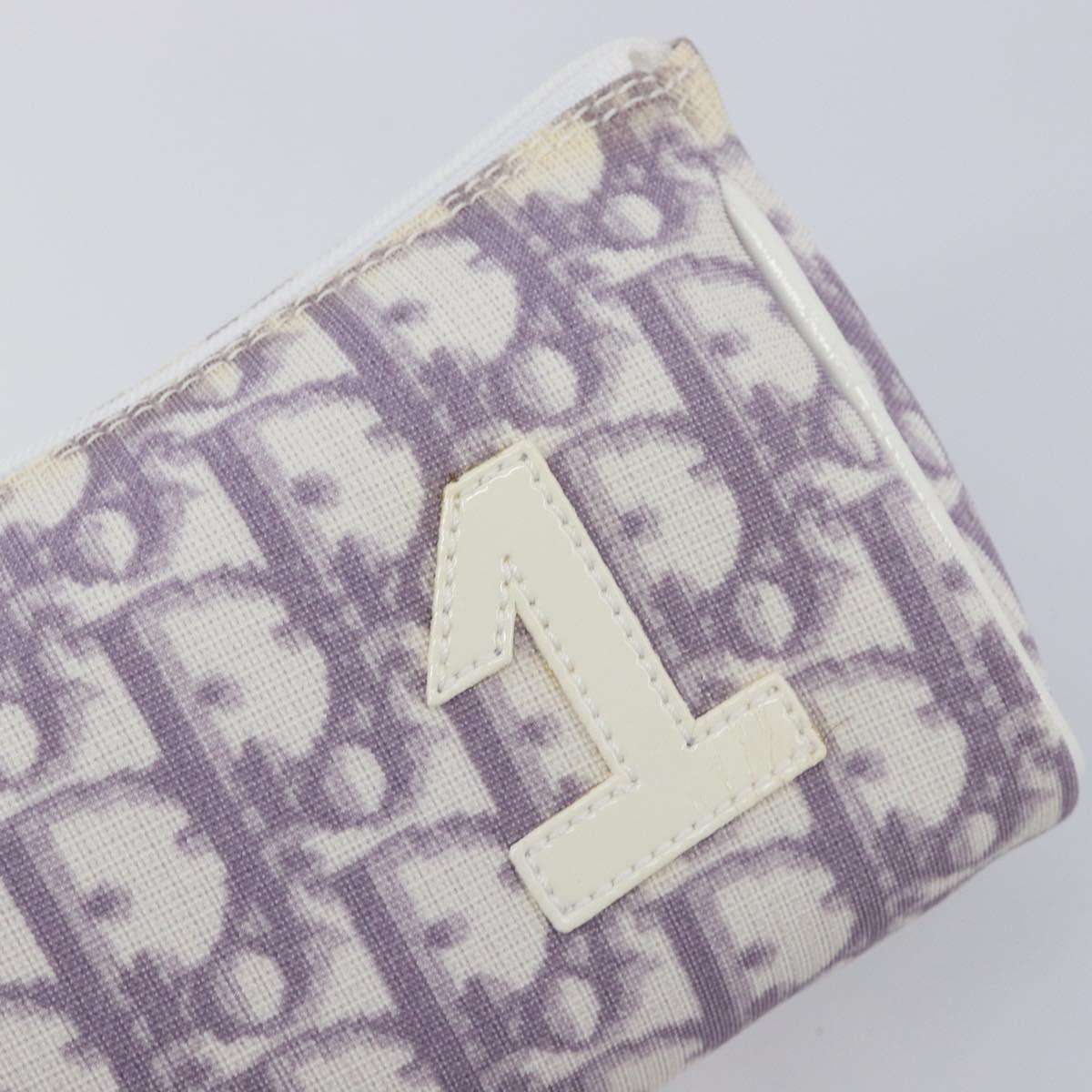 Christian Dior Trotter Pouch PVC Purple Silver Auth 208174