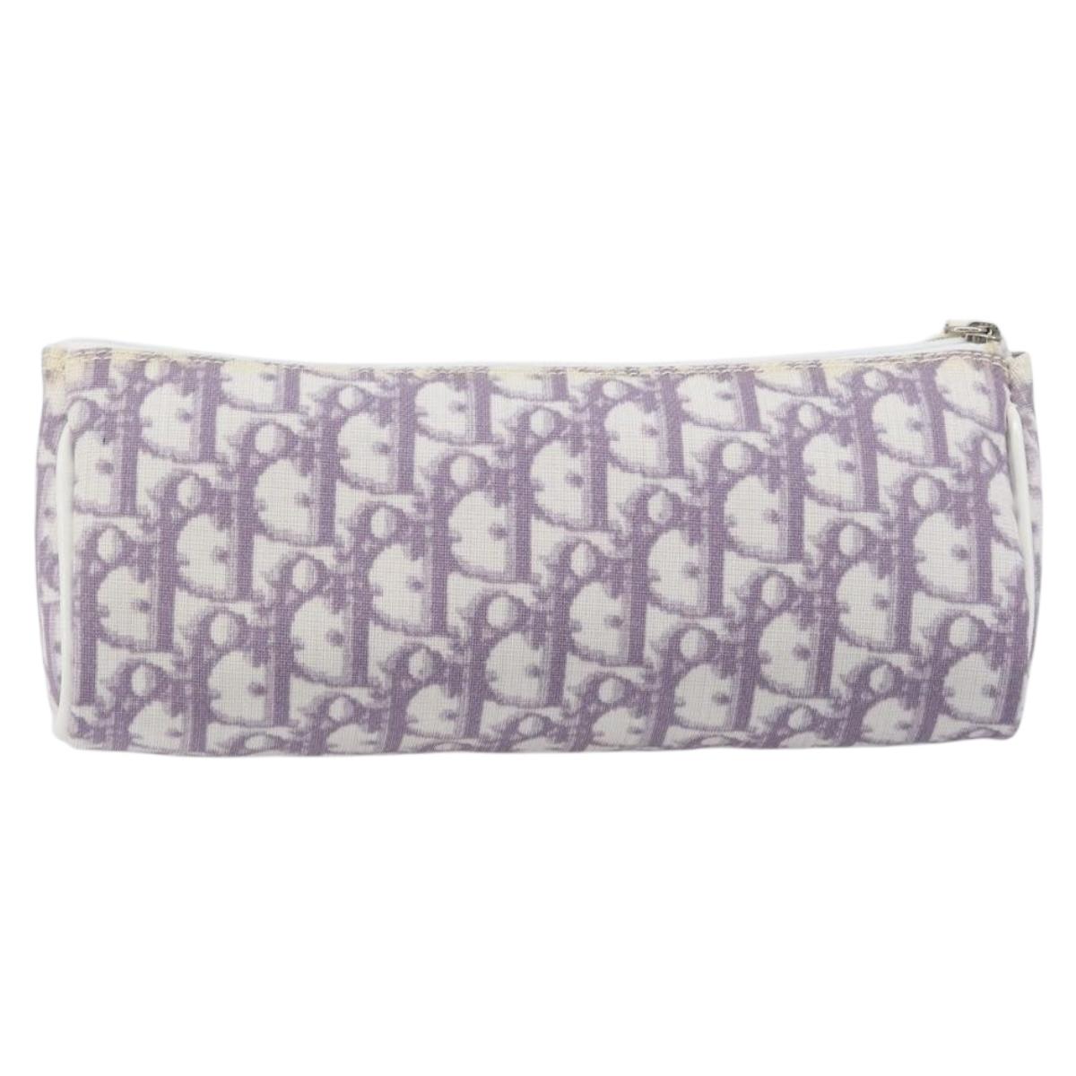 Christian Dior Trotter Pouch PVC Purple Silver Auth 208174