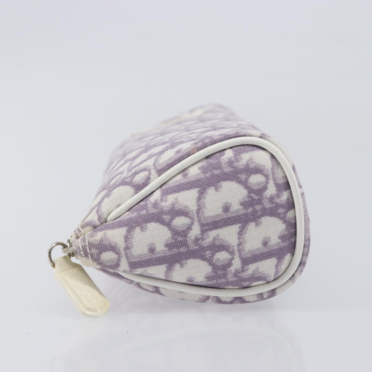 Christian Dior Trotter Pouch PVC Purple Silver Auth 208174