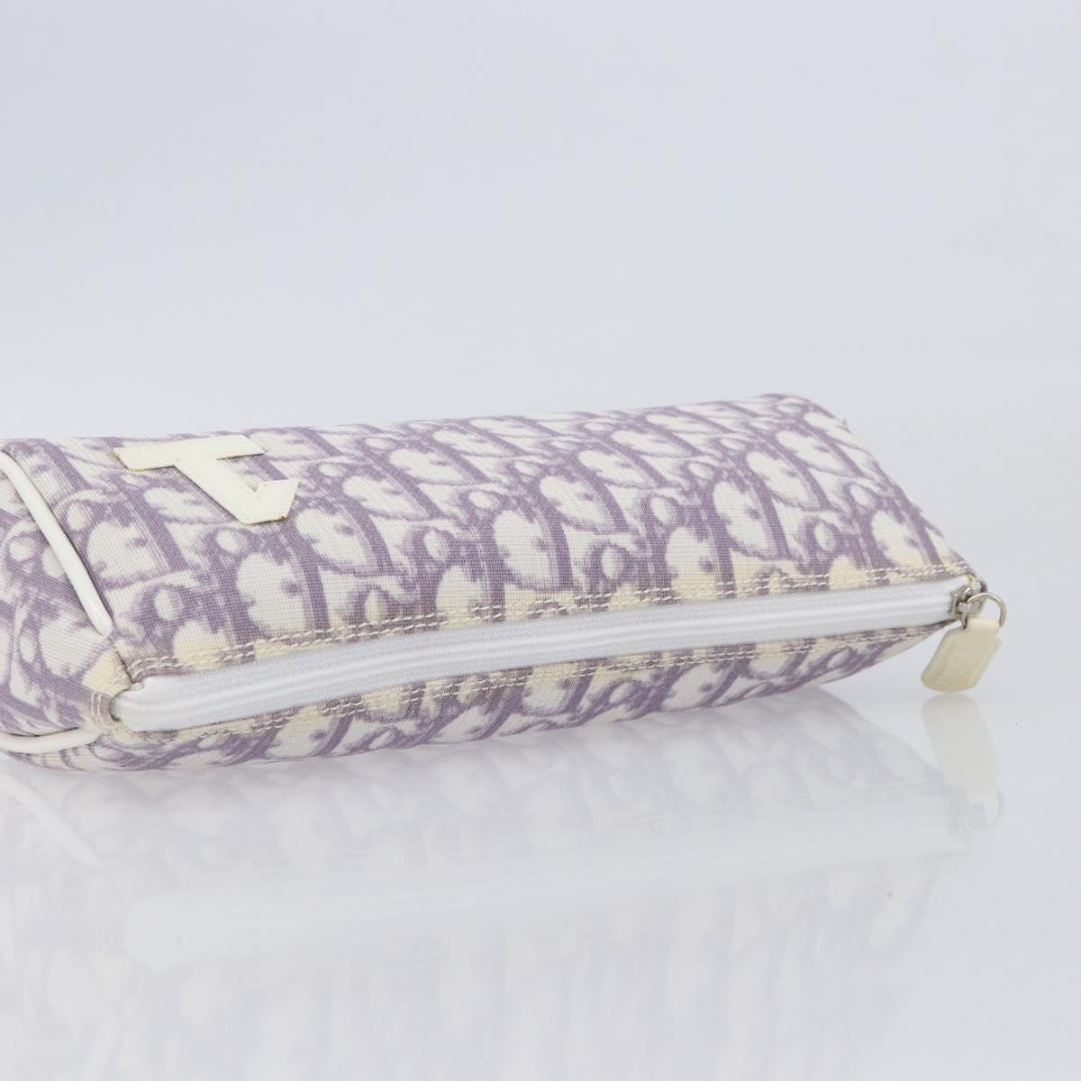 Christian Dior Trotter Pouch PVC Purple Silver Auth 208174