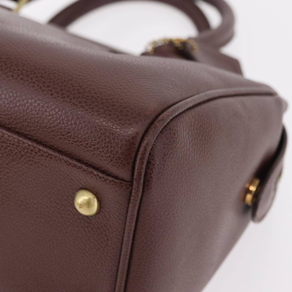 Coach Boston Bag Leather Brown Gold Tone Auth 208188
