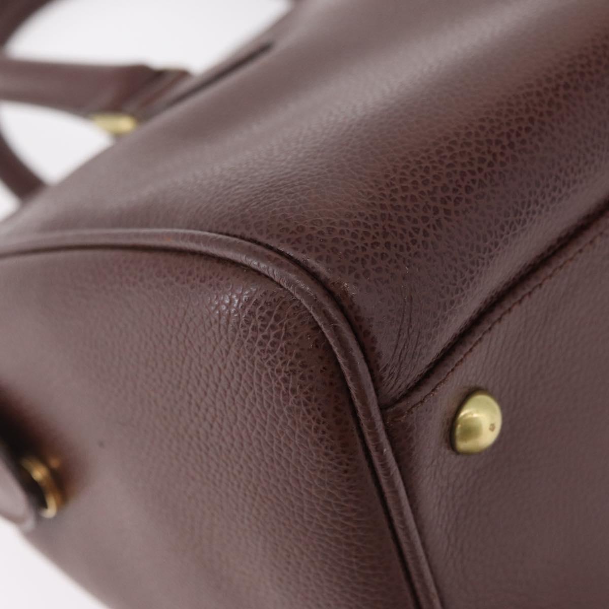 Coach Boston Bag Leather Brown Gold Tone Auth 208188