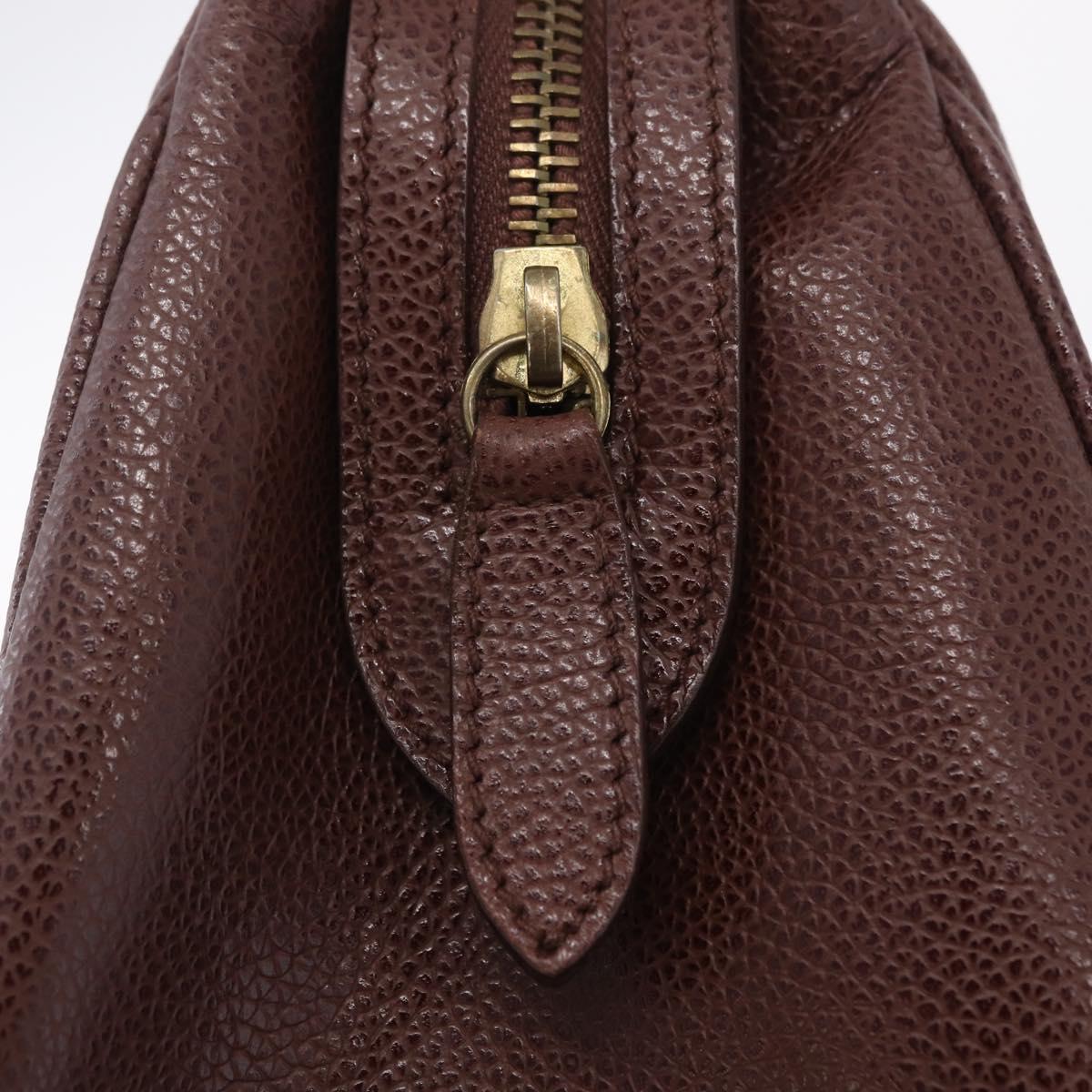 Coach Boston Bag Leather Brown Gold Tone Auth 208188