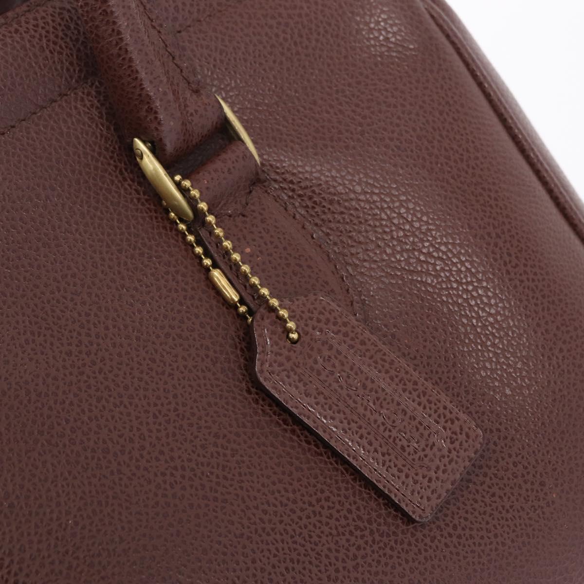 Coach Boston Bag Leather Brown Gold Tone Auth 208188