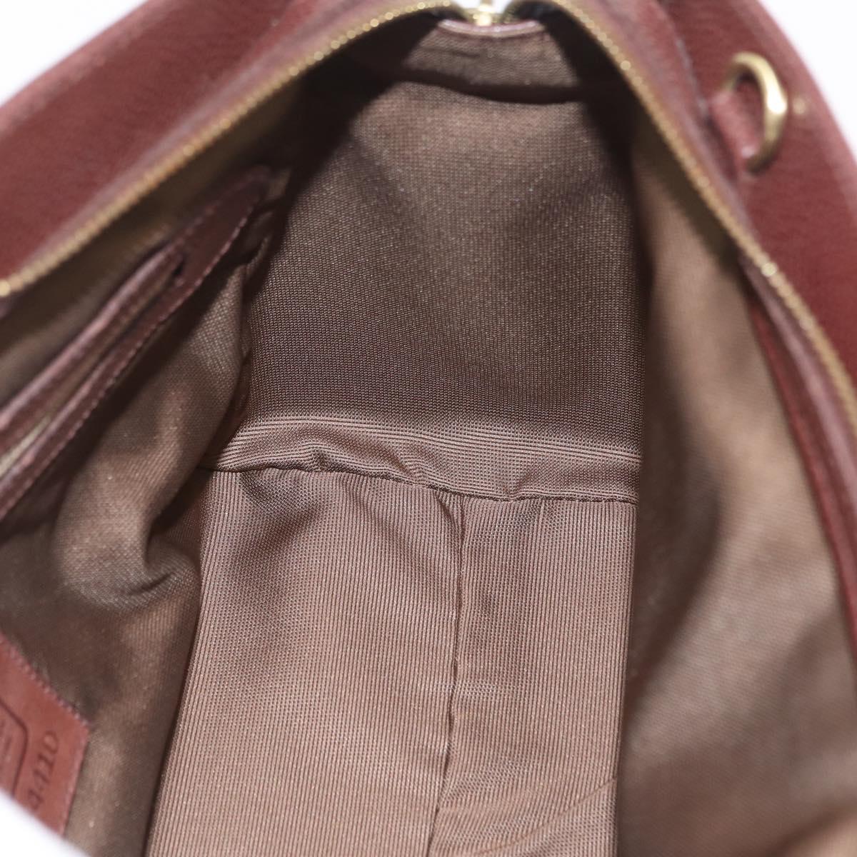 Coach Boston Bag Leather Brown Gold Tone Auth 208188