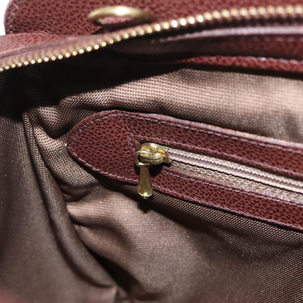 Coach Boston Bag Leather Brown Gold Tone Auth 208188