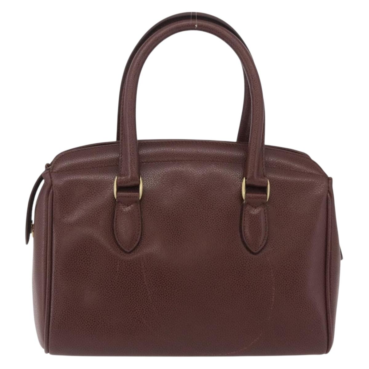 Coach Boston Bag Leather Brown Gold Tone Auth 208188