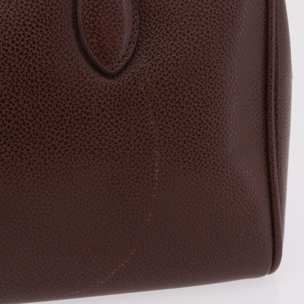 Coach Boston Bag Leather Brown Gold Tone Auth 208188
