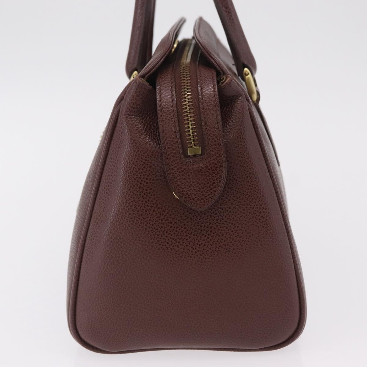 Coach Boston Bag Leather Brown Gold Tone Auth 208188
