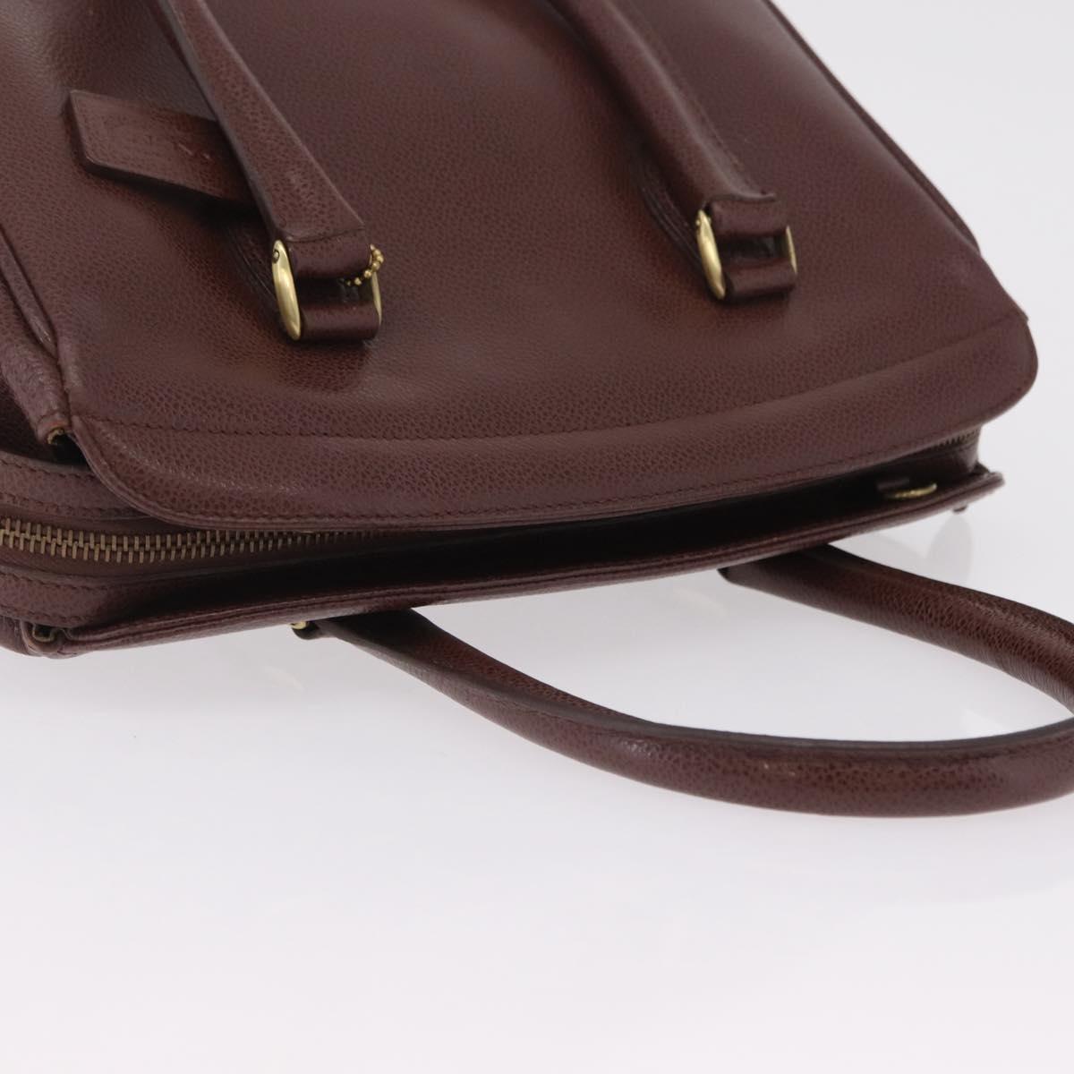 Coach Boston Bag Leather Brown Gold Tone Auth 208188