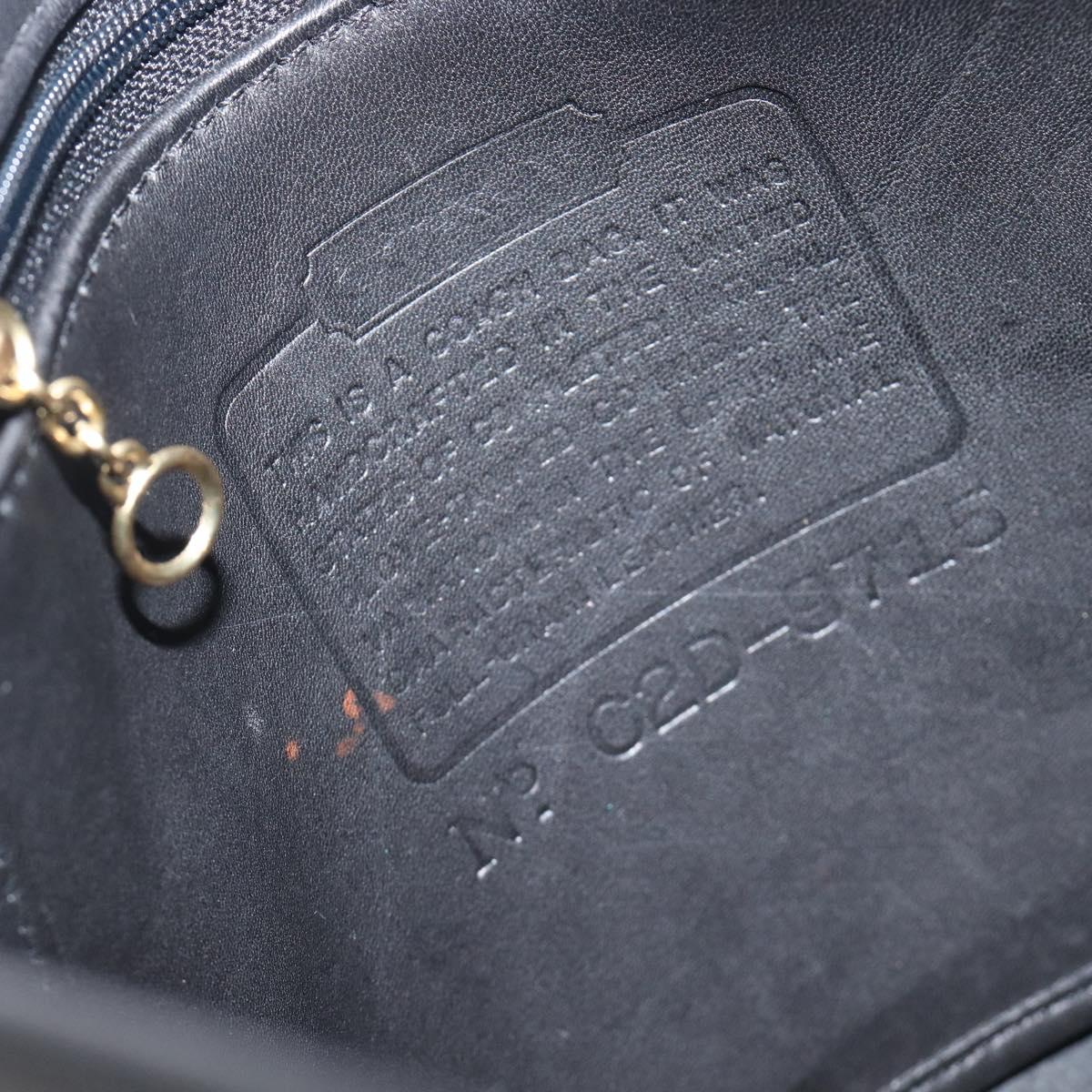 Coach Shoulder Bag Leather Black Gold Tone Auth 208189A