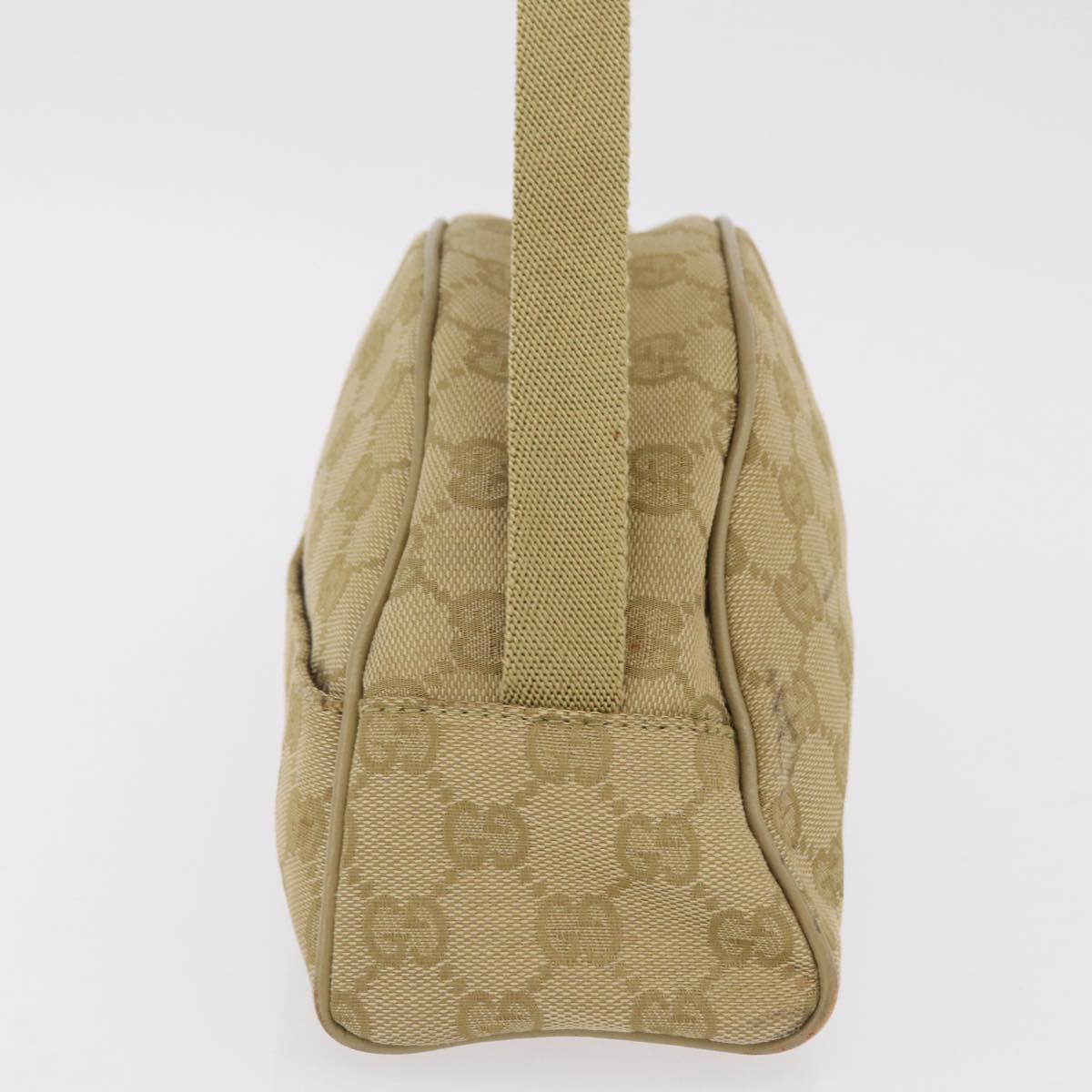 GUCCI GG Canvas Shoulder Bag Beige Gold 90781 Auth 208203