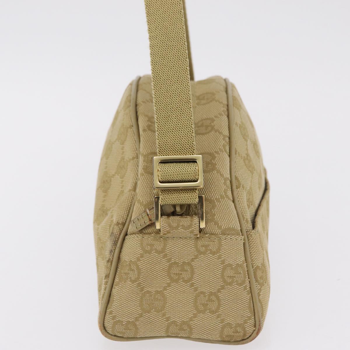 GUCCI GG Canvas Shoulder Bag Beige Gold 90781 Auth 208203