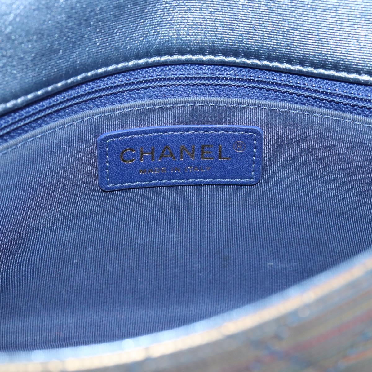 CHANEL Chain Matelasse Shoulder Bag Canvas Multicolor Gold CC Auth 208217M