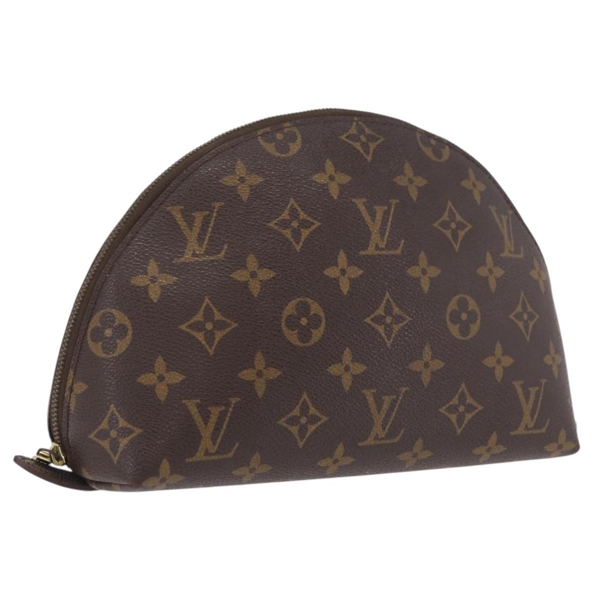 LOUIS VUITTON Monogram Trousse Demi Ronde Cosmetic Pouch M47520 LV Auth 208218