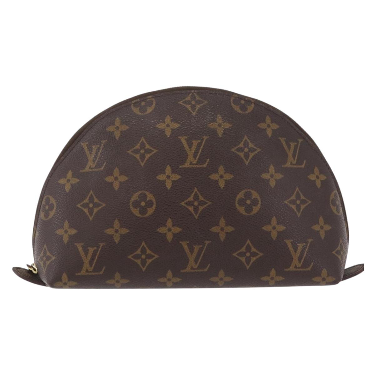 LOUIS VUITTON Monogram Trousse Demi Ronde Cosmetic Pouch M47520 LV Auth 208218
