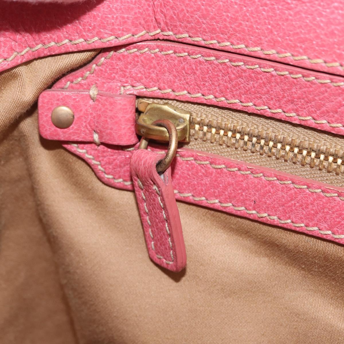 Miu Miu Bamboo Hand Bag Raffia Pink Gold Auth 208220A