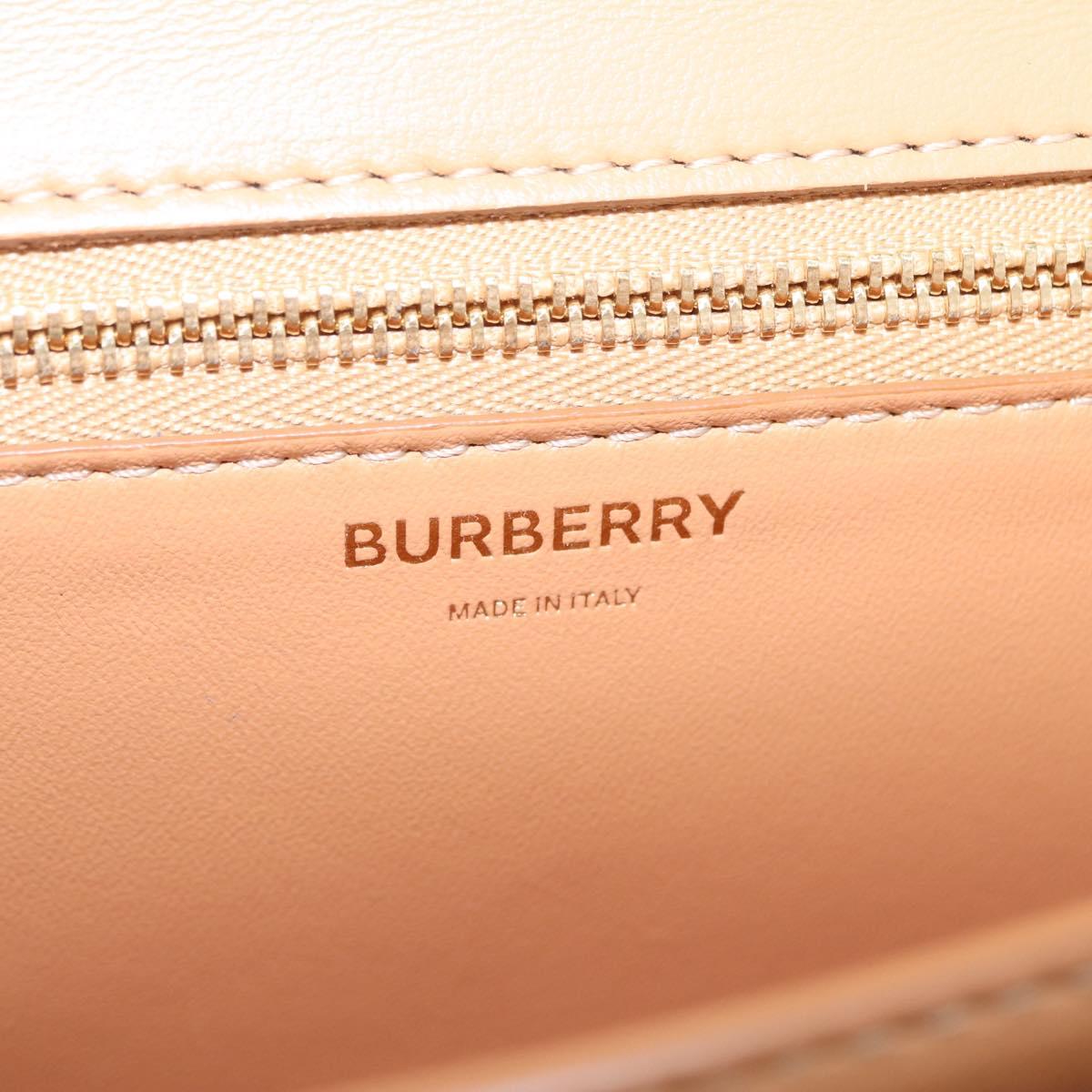 BURBERRY Shoulder Bag Leather Beige Gold Auth 208225V