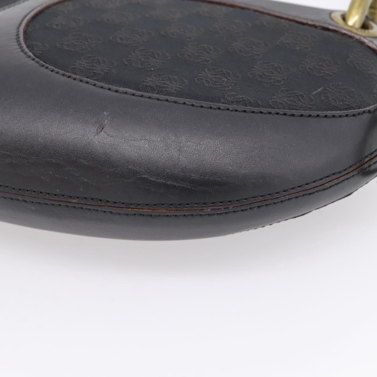 LOEWE Shoulder Bag Leather Black Gold Auth 208228V