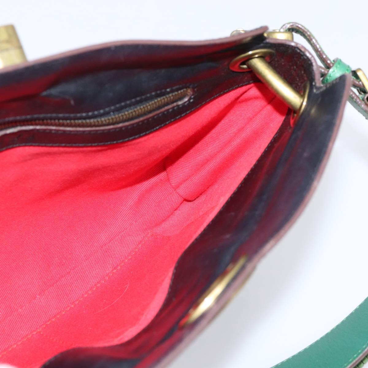 LOEWE Shoulder Bag Leather Black Gold Auth 208228V