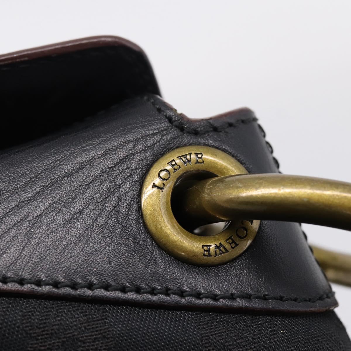 LOEWE Shoulder Bag Leather Black Gold Auth 208228V