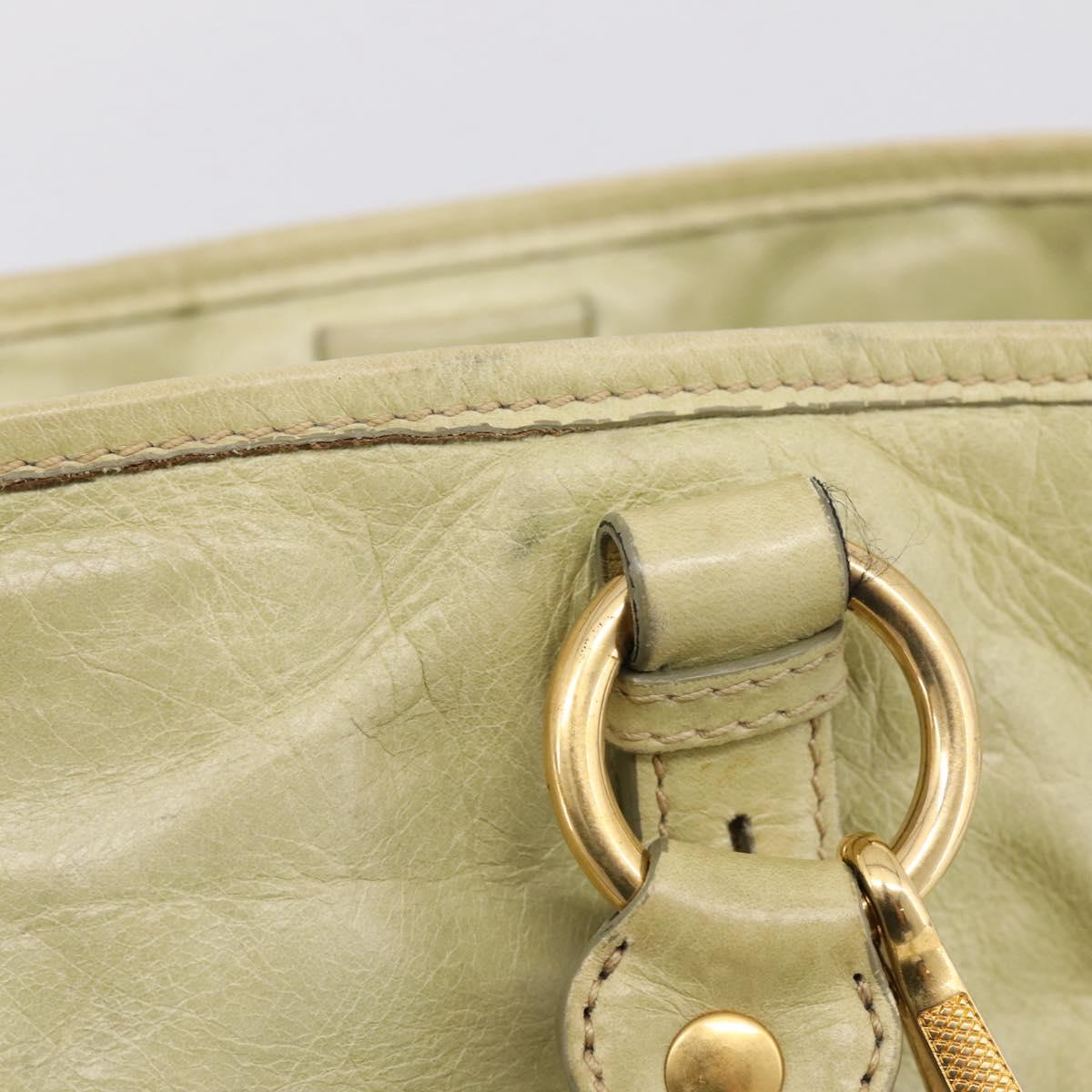 Miu Miu Hand Bag Vitellolux 2way Beige Gold Auth 208229A