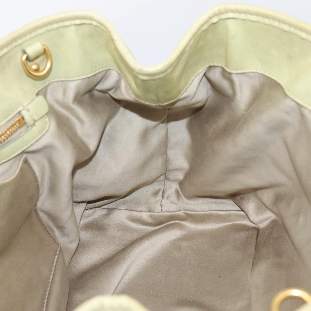 Miu Miu Hand Bag Vitellolux 2way Beige Gold Auth 208229A