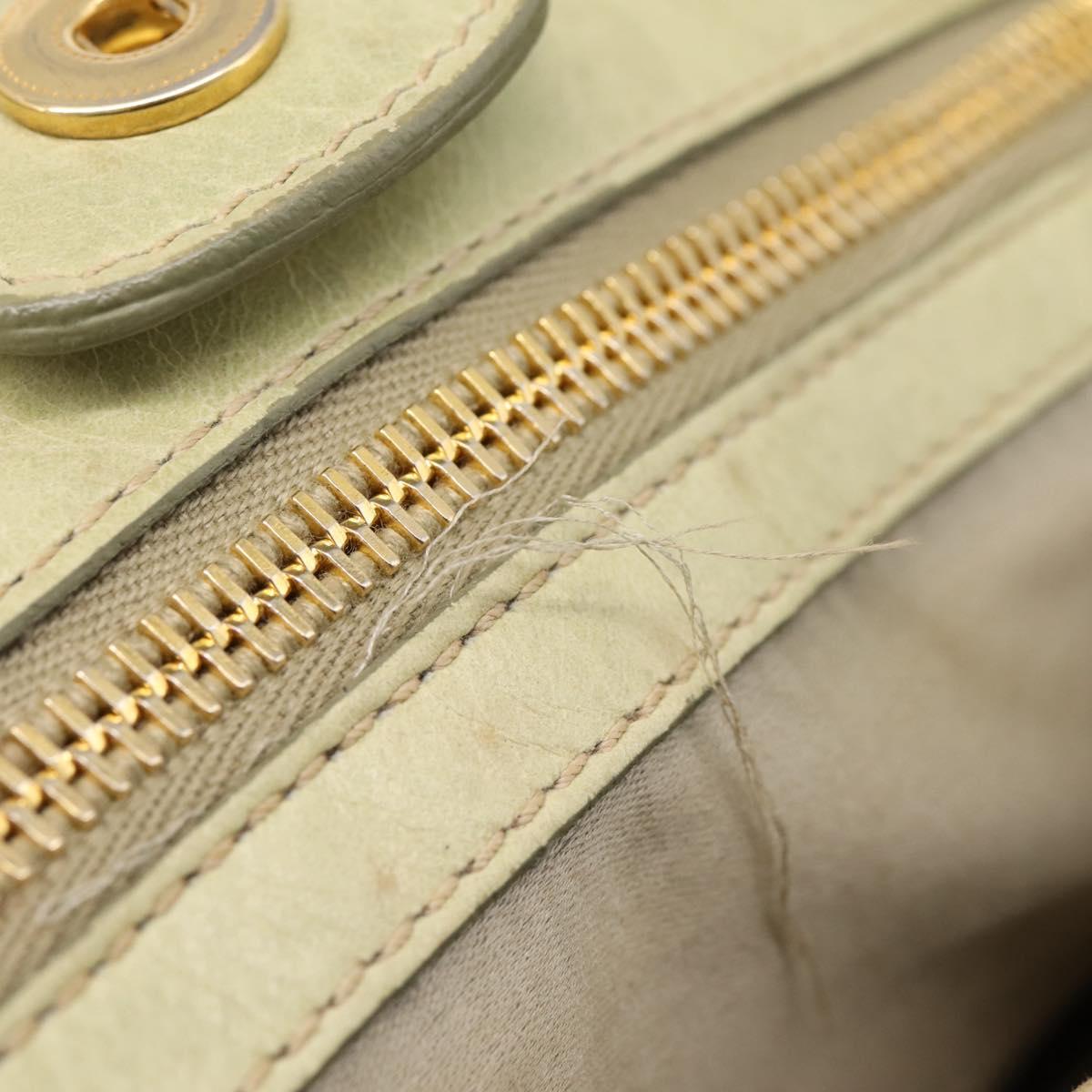 Miu Miu Hand Bag Vitellolux 2way Beige Gold Auth 208229A