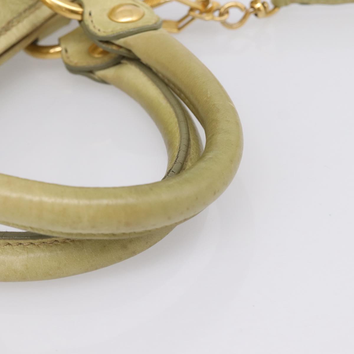 Miu Miu Hand Bag Vitellolux 2way Beige Gold Auth 208229A