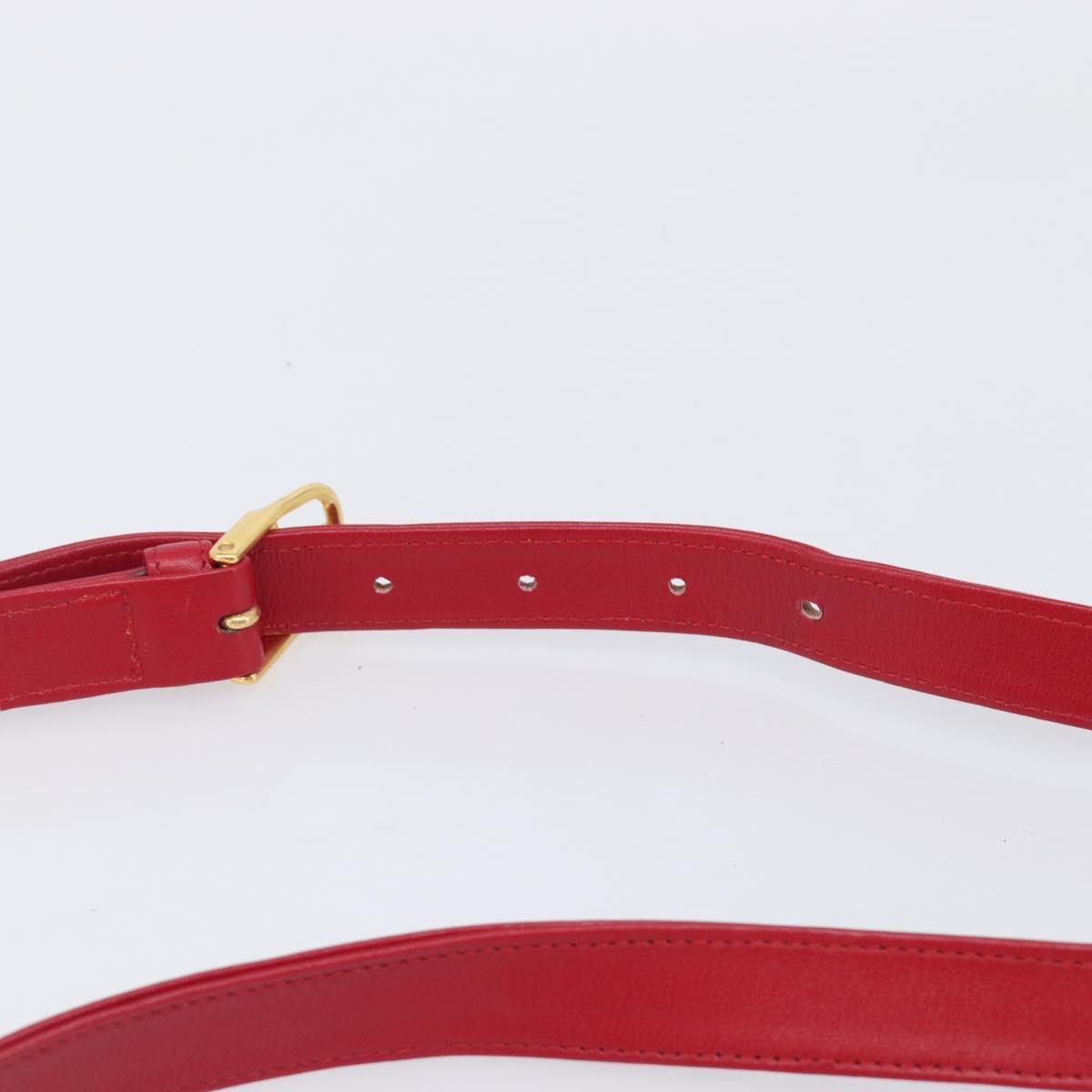 Saint Laurent Kate Shoulder Bag Leather Red Gold Auth 208231A