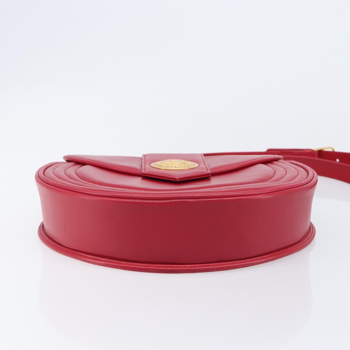 Saint Laurent Kate Shoulder Bag Leather Red Gold Auth 208231A
