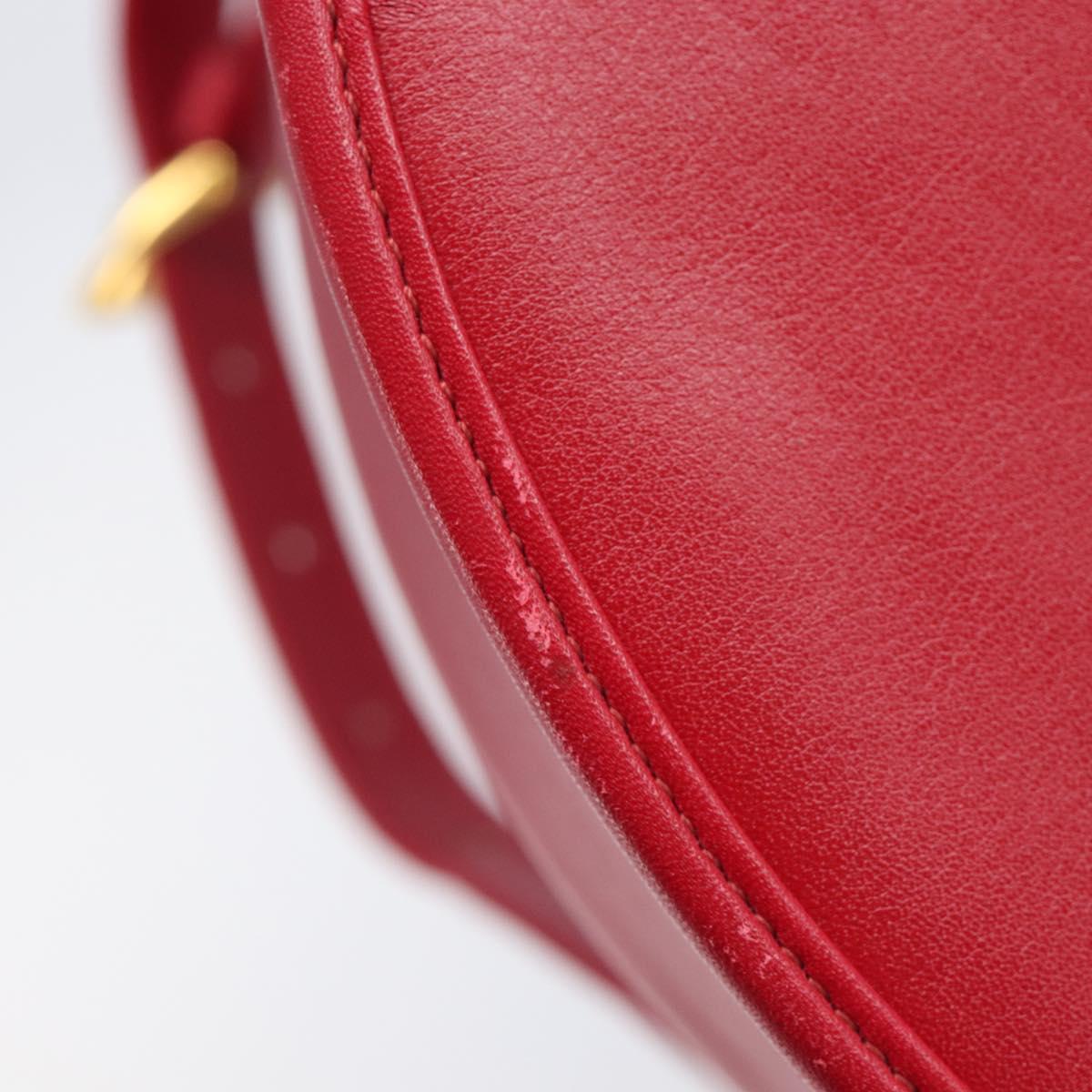 Saint Laurent Kate Shoulder Bag Leather Red Gold Auth 208231A
