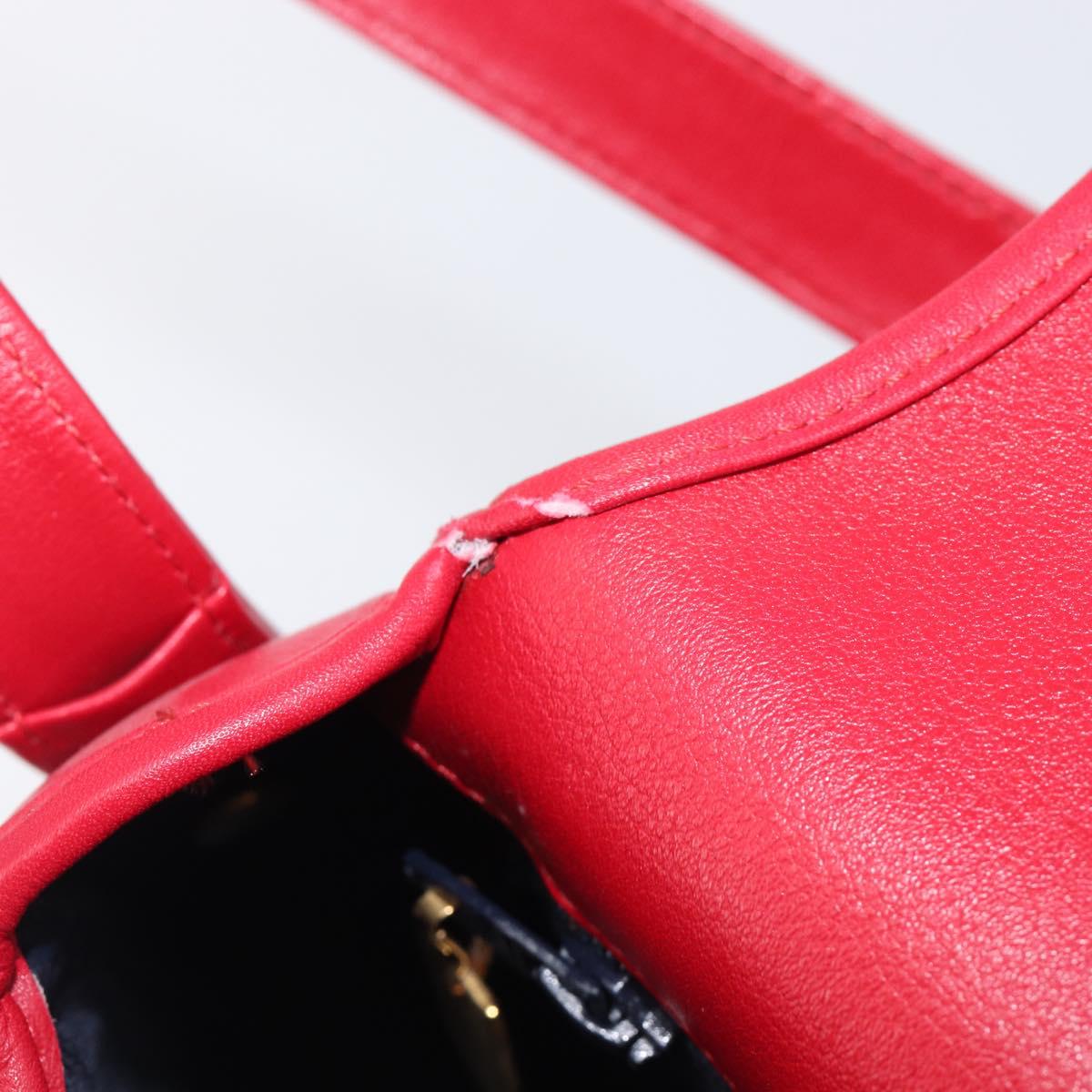 Saint Laurent Kate Shoulder Bag Leather Red Gold Auth 208231A