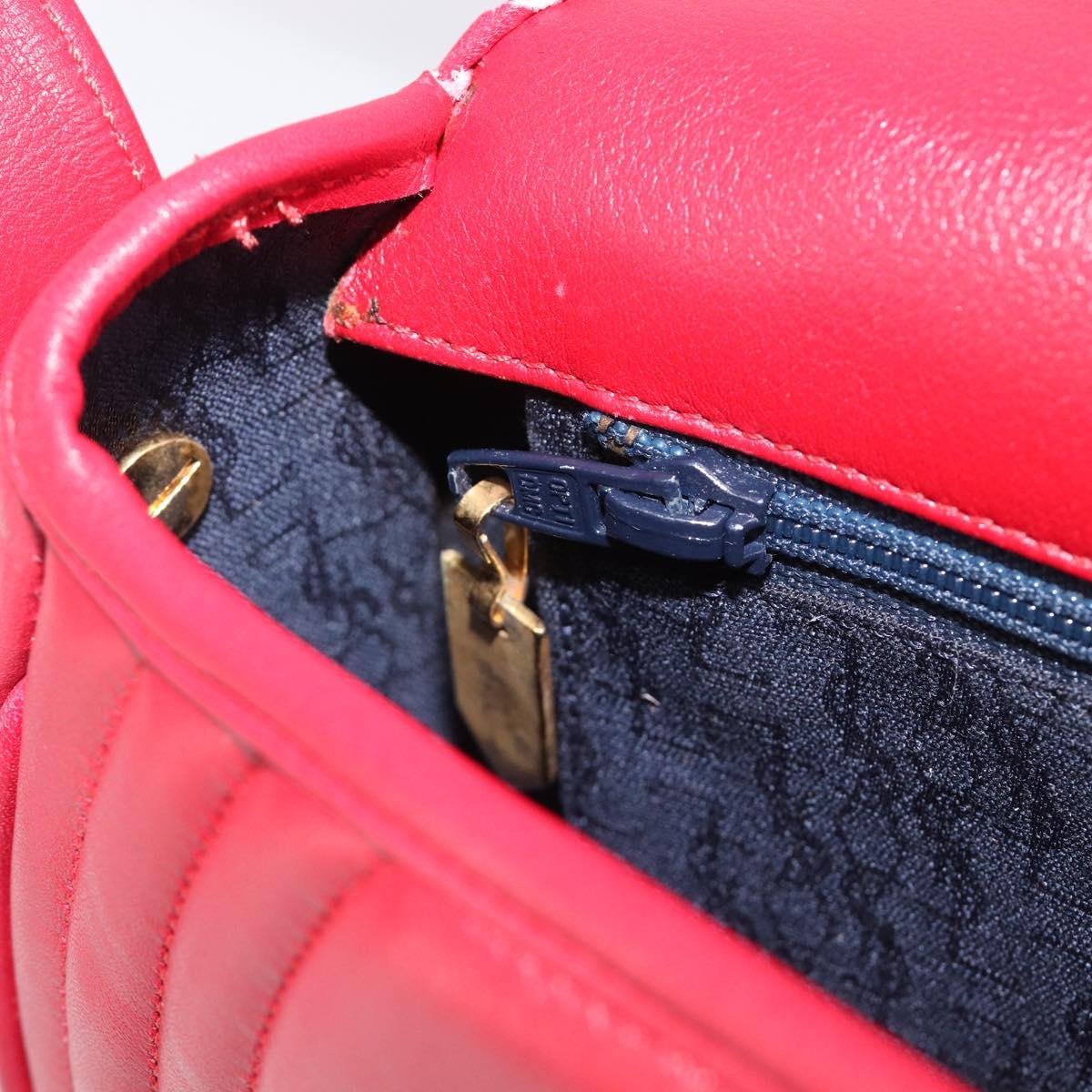 Saint Laurent Kate Shoulder Bag Leather Red Gold Auth 208231A