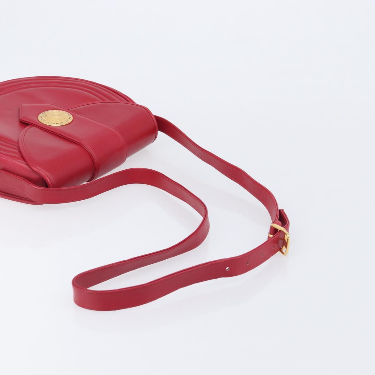 Saint Laurent Kate Shoulder Bag Leather Red Gold Auth 208231A