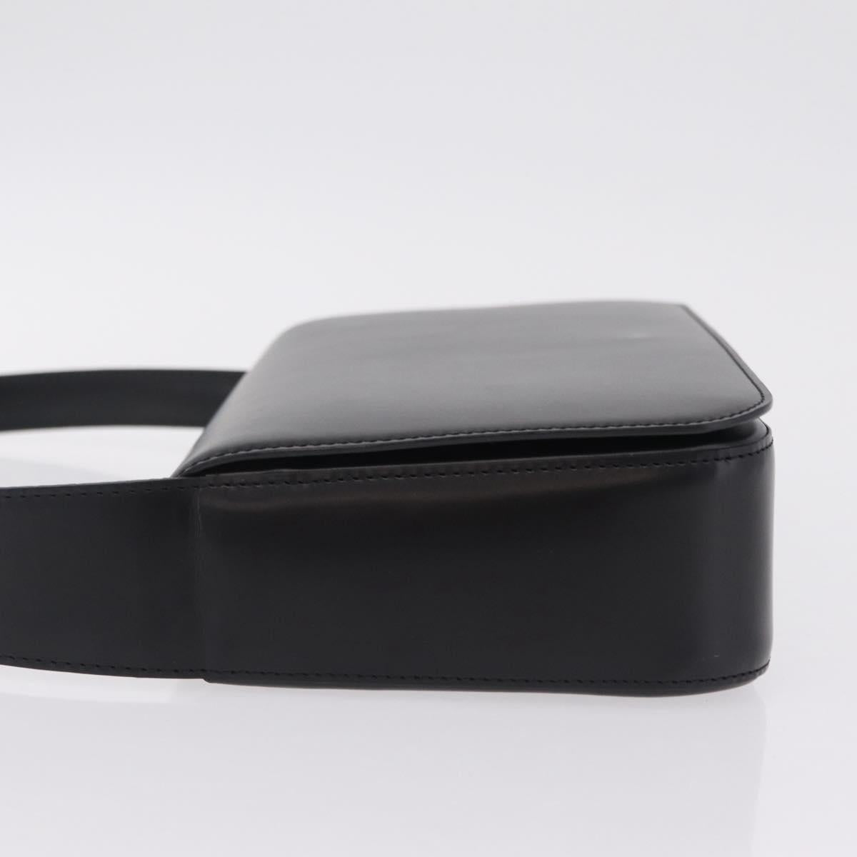 Cartier PANTHERE Shoulder Bag Leather Black Silver Auth 208235V