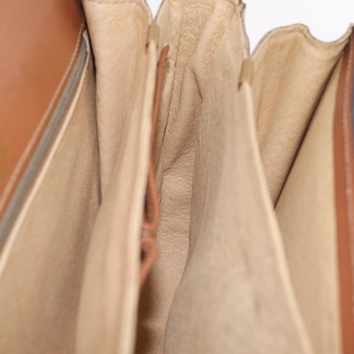 CELINE Macadam Canvas Shoulder Bag PVC Brown Gold Auth 208242