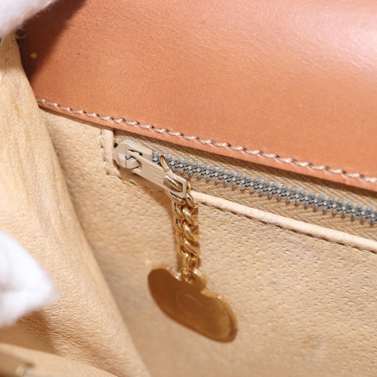 CELINE Macadam Canvas Shoulder Bag PVC Brown Gold Auth 208242