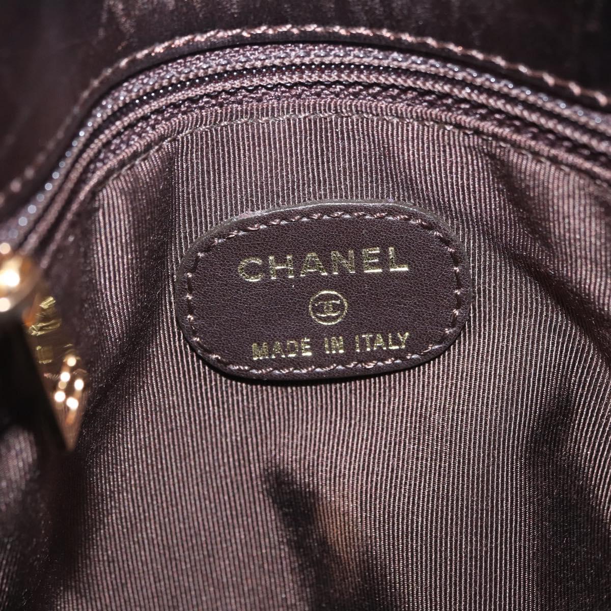 CHANEL Shoulder Bag Lamb Skin Bronze CC Auth 208250A