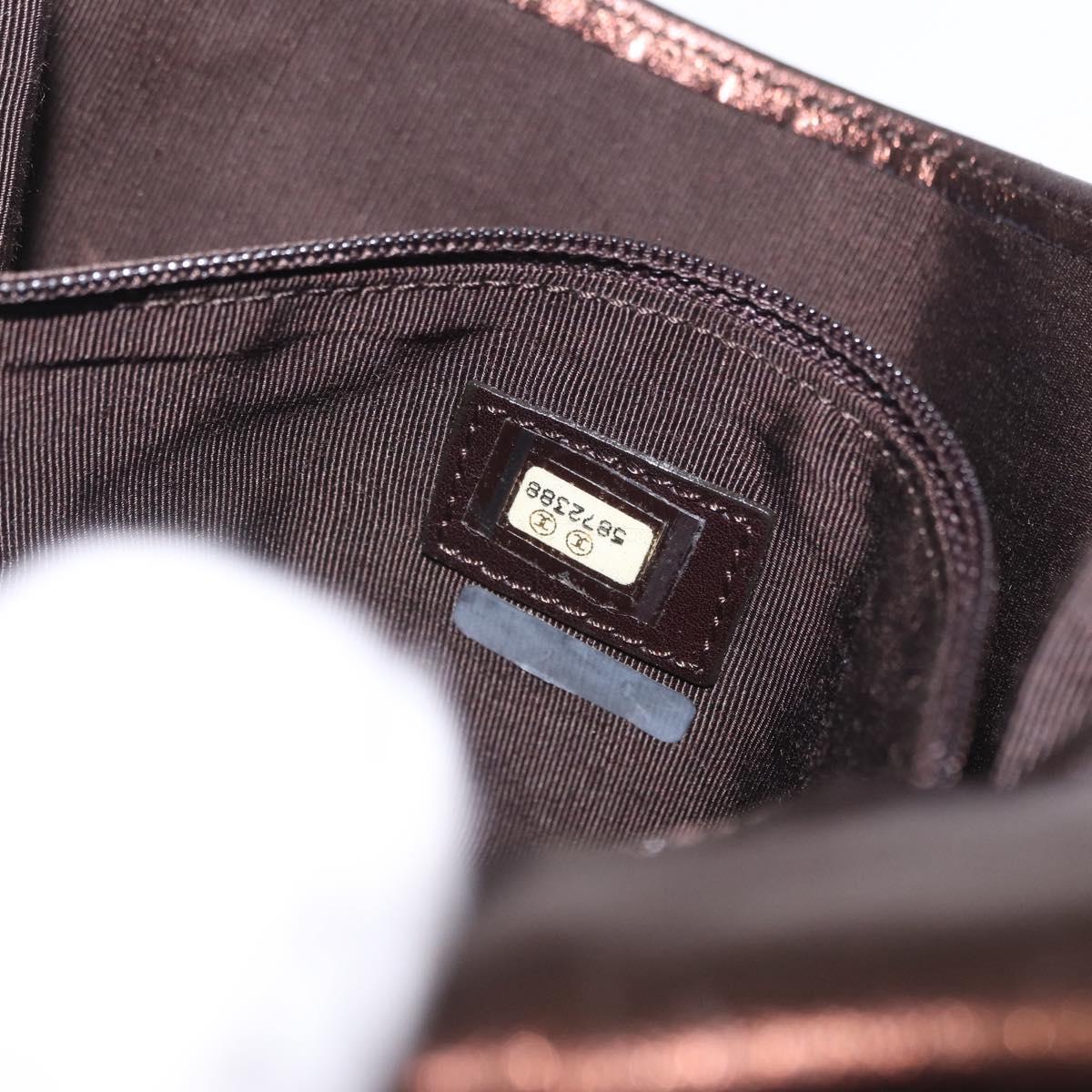 CHANEL Shoulder Bag Lamb Skin Bronze CC Auth 208250A