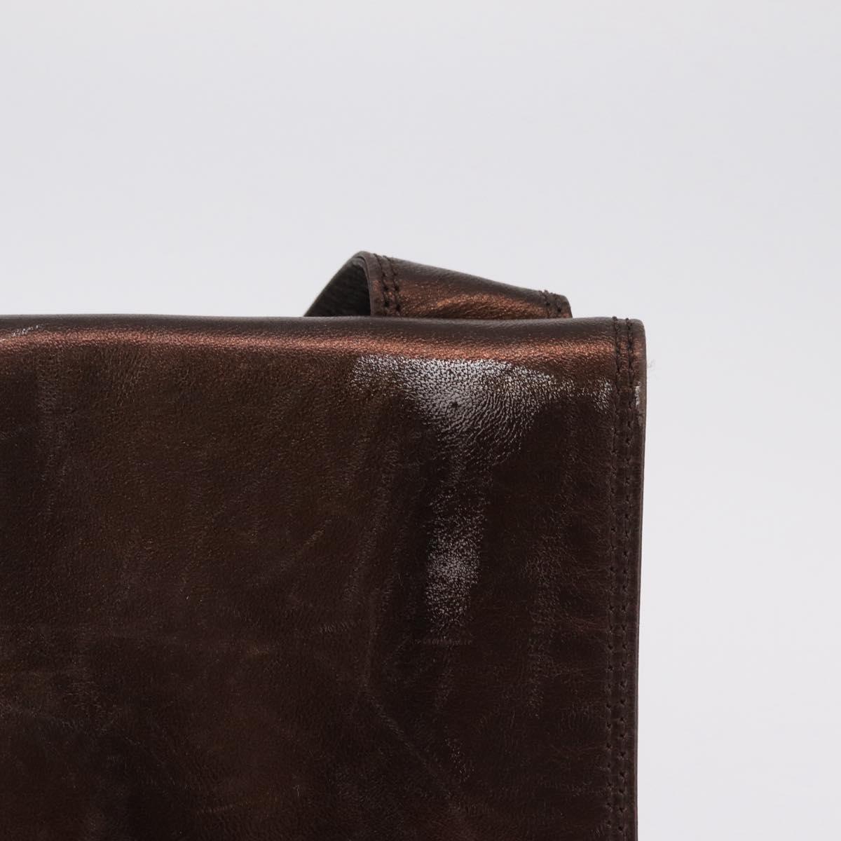 CHANEL Shoulder Bag Lamb Skin Bronze CC Auth 208250A