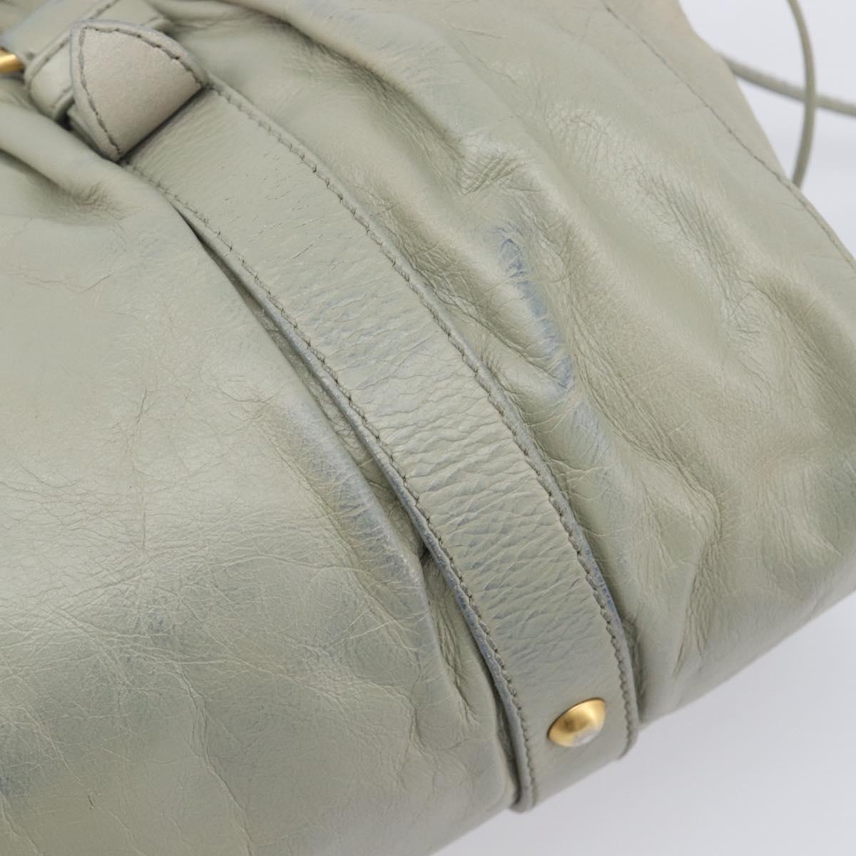 Miu Miu Hand Bag Leather 2way Gray Gold Auth 208252A